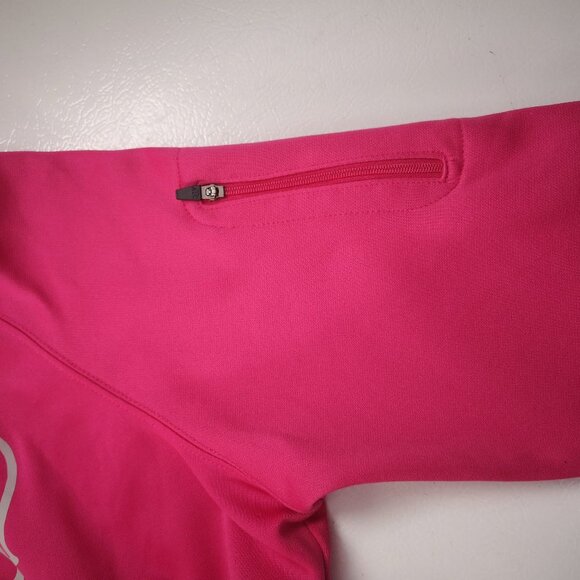 The Authentic T-shirt Company Ladies Fleece Lined Full Zip Pink Hoodie - Picture 6 of 14